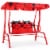 Costway Kids Patio Swing Chair Children Porch Bench Canopy 2 Person Yard Furniture red Perspective: front