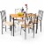 Costway 5 PC Dining Set Wood Metal 30 Table and 4 Chairs Black Kitchen Breakfast Furniture Perspective: front