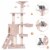 56'' Cat Tree Kitten Pet Play House Furniture Condo Scratching Posts Ladder Beige Perspective: front
