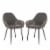 Glitzhome Faux Leather Dining Chair with Arms and Metal Legs Set of Two Upholstered Chair Perspective: front