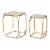Glitzhome Nesting End Tables, Gold Glass Top Metal Frame for Indoor & Outdoor Perspective: front