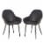 Glitzhome Faux Leather Dining Chair with Arms and Metal Legs Set of Two Upholstered Chair Perspective: front