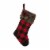 Glitzhome 21 Inch Length Fur Black/Red Buffalo Plaid Stocking Perspective: front