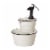 Glitzhome Farmhouse Metal Enamel Two Tier Fountain With Pump - White Perspective: front