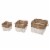 Glitzhome Square Willow Baskets with Rope Handles - Natural/White Perspective: front