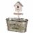Glitzhome Galvanized Farmhouse Metal Planter with Bird House Perspective: front