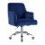 Office Chair in Blue Velvet and Chrome Perspective: front