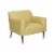 Fabric Upholstered Accent Chair with Metal Legs in Lemon and Black Perspective: front
