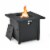 Hivvago 50 000 BTU 32 Inch Square Propane Gas Fire Pit Table Perspective: front