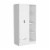Memphis Wardrobe Armoire With 4-Tier Storage Shelves And 1 Drawer-White -Bedroom Perspective: front