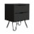 Tuhome Augusta 2 Night Stand- Four Legs, Two Drawers-Black, For Bedroom Perspective: front