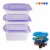 3 X Food Storage Container Freezer Microwave Dishwasher Safe Lids Lunch BPA FREE Perspective: front