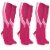 Compression Socks Men & Women Circulation 8-15mm Hg Medical Nurse Run Pink - 3 Pairs Perspective: front