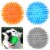 4 Rubber Dental Spiky Squeaker Ball Fetching Pet Dog Toy Cleans Teeth Gum Health Perspective: front