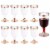 8 X Rose Gold Plastic Champagne Flute Disposable Wine Glass 5.5oz Wedding Party Perspective: front