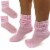 2 Pairs Pink Girls Soft Slouch Socks Plush Cotton Thick Knit Scrunch Junior 6-8 Perspective: front