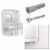 24 Wall Mirror Holder Clips Clear Retainer Mounting Brackets Screws Anchors Kit Perspective: front