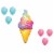LOONBALLOON 45 Inch Rainbow Swirl Ice Cream Balloon Medium Shape Set (6x latex 2x shape) Perspective: front