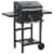 vidaXL Charcoal-Fueled BBQ Grill with Bottom Shelf Black Perspective: front