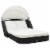 vidaXL Sun Lounger with Canopy Poly Rattan Black Perspective: front