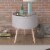 vidaXL Side Table with Serving Tray Round 15.6 x17.5 Gray Perspective: front