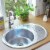 vidaXL Kitchen Sink, Drop-in Sink, Single Bowl, Ø22.4 Inches Stainless Steel Perspective: front