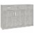 vidaXL Sideboard Concrete Gray 43.3 x11.8 x29.5 Engineered Wood Perspective: front