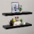 vidaXL Floating Wall Shelves 2 pcs Black 39.4 x7.9 x1.5 Perspective: front