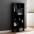 vidaXL Book Cabinet Black 26.4 x9.4 x63.4 Engineered Wood Perspective: front