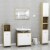 vidaXL Bathroom Furniture Set White and Sonoma Oak Engineered Wood Perspective: front