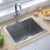 vidaXL 17.3-inch Kitchen Sink with Strainer Top-Mount Sink Single Bowl Silver Perspective: front