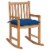 vidaXL Rocking Chair with Blue Cushion Solid Teak Wood Perspective: front