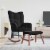 vidaXL Rocking Chair with Ottoman Black Velvet Perspective: front