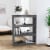 vidaXL Book Cabinet/Room Divider Gray 31.5 x11.8 x40.7 Solid Wood Pine Perspective: front