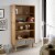 vidaXL Bookcase OTTA with 2 Drawers Brown and Gray Solid Wood Pine Perspective: front