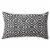 12 x 20 Rectangular Jacquard Cotton Accent Lumbar Pillow, Diamond Pattern, Black, White- Perspective: front