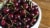 Fresh Organic Red Cherries in bag Perspective: left
