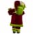 Northlight 16 Grand Imperial Red and Green Santa Claus with Gift Bag Christmas Figure Perspective: left