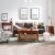 Leick Furniture Wood Mission Wine Table with Storage Drawers in Russet Oak Perspective: left