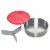 Instant Pot® Stainless Steel Round Pan with Red Lid & Divider Perspective: left