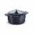 Tramontina Gourmet Covered Round Cast Iron Dutch Oven - Dark Blue Perspective: left