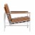 Studio Designs Home Atlas Leather and Metal Accent Chair in Caramel/Chrome Perspective: left