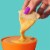 Taco Bell Medium Salsa Con Queso Cheese Dip Perspective: left