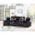 Coaster Cyrus Top Grain Leather Home Theater Upholstered Console Black Perspective: left