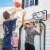 Franklin Adjustable Basketball Hoop - Black/White Perspective: left