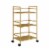 Helix 3 Shelf Metal Rolling Utility Cart, Gold Perspective: left