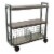 Atlantic Narrow Large Metal and Wire Cart System 3-Tier in Green Perspective: left