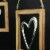 Set of 3 Wood Framed Open Work Metal Heart Wall Hangings W/ Rope Hangers Perspective: left