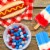 M&M'S Peanut Butter Red White & Blue Chocolate Summer Candy Party Size Bag Perspective: left