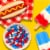 M&M'S Milk Chocolate Red White & Blue Summer Candy Sharing Size Bag Perspective: left